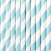 Picture of PAPER STRAWS STRIPED SKY BLUE 19.5CM - 10 PACK